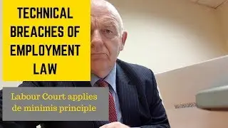 Technical Breaches of Employment Law-Labour Court Applies De Minimis Principle