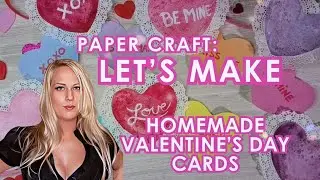 🎨💖Handmade Valentine Hearts with Lace reated on paper using acrylic paints