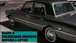 Slant 6 Pacemaker headers (before & after) - 1965 Chrysler Valiant AP6 Regal