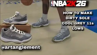 NBA 2K26 SHOE CREATOR- How To Make Low Top Cool Grey 11s (YELLOWING SOLES)