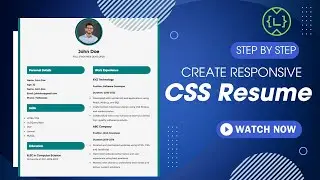 Create Responsive Resume Website with HTML CSS | CSS Resume |  Website Design CSS Flexbox