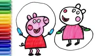 Peppa Pig Jump Rope Drawing 🎨 | Easy Drawing & Coloring for Kids | Peppa Pig Art #peppapig #yt 