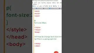 how to change font-size in html using #css