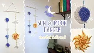 How to crochet a sun and moon catcher (beginner friendly tutorial) 🌟