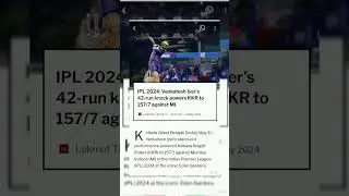 KKR VS Mi  English reading daily short news
