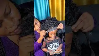 Make & Install this 360 Curly Kids Frontal Wig on my toddler with me 🤩 #shorts