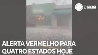 Defesa Civil Nacional emite alerta vermelho de tempestades para PR, RJ, SC e SP