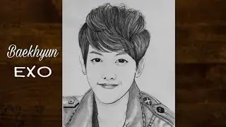 Pencil Sketch of Baekhyun - EXO | Exo fanart | Face Drawing of a boy | Drawing tutorial | YouCanDraw