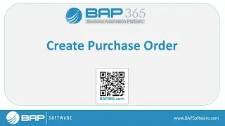 BAP365 Tutorial: Create Purchase Order