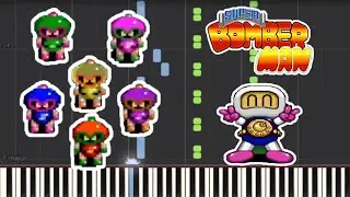 Super Bomberman SNES 5-1 -SYNTHESIA Piano - Tutorial