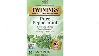 Twinings Pure Peppermint Individually Wrapped Tea Bags, Fresh Minty Flavour, Naturally Caffeine Free