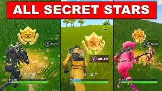 ALL SECRET BATTLE STAR LOCATIONS TILL WEEK 10 - FORTNITE SEASON 4 CHALLENGES FREE TIER