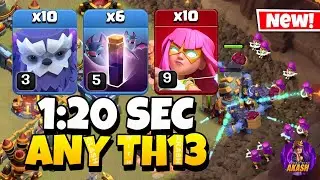 TH13 Yeti Super Archer Attack With 6 Bat Spell !! TH13 Attack Strategy (Clash of Clans)