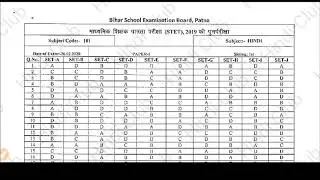 Bihar STET RE Exam ANSWER KEY Pdf Download STET लेटेस्ट न्यूज़ अपडेट टुडे Hindi Club