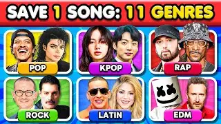 🎶 Random Genre Battle &ndash; 11 Genres, 6 Songs, 1 Winner! | Save One Song Music Quiz 🎧