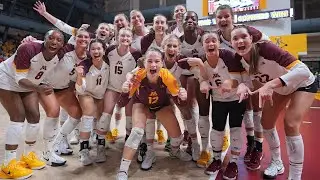 Highlights: #16 Minnesota Volleyball Outlast #7 Wisconsin in Five Sets