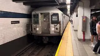 NYCT- R42 Garbage Train at Jackson Heights Roosevelt Avenue