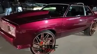 Candy Red Chevy Malibu on Rose Gold LB Forged 24s with 7