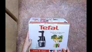 Обзор, распаковка соковыжималки шнековой TEFAL JUICE & CLEAN ZC420E38 из розетки
