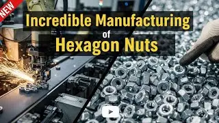 Huge Hex Nuts Production Process| Hexagon Nuts 🔩 Manufacturing in Mini Factory