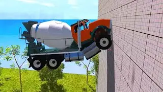 High Speed Crashes Into Wall - BeamNG Slow Motion Crashes | GameDot