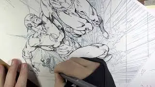 Traditional Inking Practice Brett Booth The Flash
