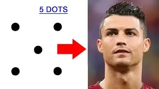⚽ Cristiano Ronaldo drawing easy from 5 dots - Famous football player ronaldo drawing easy for kids