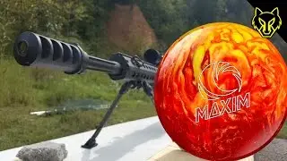Shooting a .50 Cal into a Bowling Ball Finger Hole
