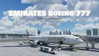 Roblox - Cabin Crew Simulator | Emirates B777-300 From New York Airport | Relaxing Gameplay