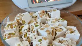 nougat au thermomix pas plus facile نوكا بالترموميكس او بلاش المهم ما مفاكينش😉👍 وبدون ترموميتر