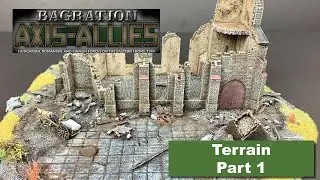 Bagration Axis-Allies Terrain Part 1: Ruined Church, Battlefield in a Box Scenery for Flames of War