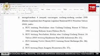 BREAKING NEWS - BALEG DPR RI RAKER DGN MENTERI HUKUM & PPUU DPD RI MEMBAHAS PROLEGNAS PRIORITAS 2026