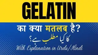Gelatin Meaning in Hindi |Gelatin Ka Kya Matlab Hota Hai' Hindi/Urdu Explanation Included