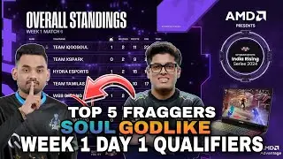 Upthrust Esports Points Table | Day 1 Qualifiers | Top 5 Fraggers | India Rising | BGMI Tournament