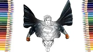 Black SUPERMAN Coloring Page | Superman Snyder Cut JL Coloring [NCS]