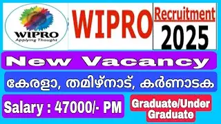 Wipro New Recruitment 2025 |  Graduate + |  Wipro റിക്രൂട്ട്‌മെൻ്റ്   #job #jobs  #wipro