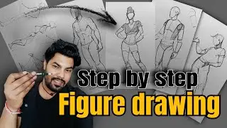 Step by step figure drawing tutorial for beginners || how to draw figure drawing || #figuresketch 