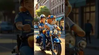 Oyen the Orange Cat Drives a Police Car  #shorts #funny #animals #comedy #cat