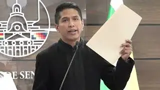 Conferencia de prensa del Presidente de la Cámara de Senadores, Andrónico Rodríguez