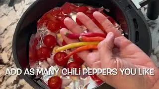 Simple easy tomato pepper in air fryer