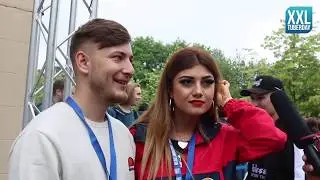 BenjiTV & Callmetoriii auf dem Blue Carpet beim XXL TuberDay im Movie Park Germany 2018
