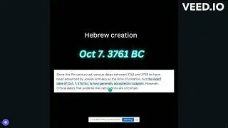 Israel / Palestine War (part 1) / Hebrew year of creation 3761 BC / Revelation 8:11
