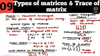 Linear algebra | Definition of matrix| types of matrices |upper triangular matrix | trace of matrix