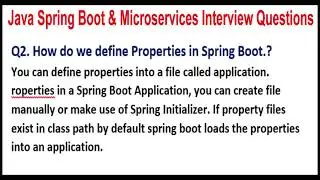 Java Spring Boot & Microservices Interview Questions|Q2. How do we define Properties in Spring Boot?