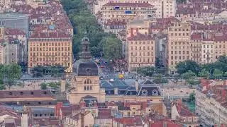 The Grand Hotel-Dieu aerial timelapse hyperlapse in Lyon, France.