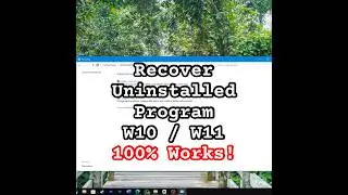 Recover Uninstall Software & Apps #shorts