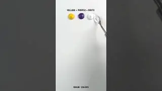 🎨 Color Mixing: Yellow + Purple + White = Dark Chestnut | Painting Tips #shorts