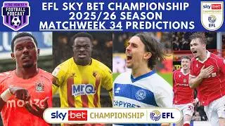 Matchweek 34 Predictions - 2025/26 EFL Sky Bet Championship