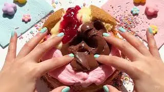 Chocolate Cream Cake Smash ASMR  🍫🍓