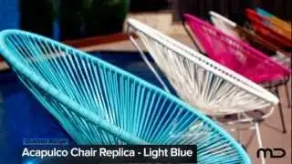 Реплика кресла Acapulco - плетёное уличное кресло - светло-голубой - Milan Direct